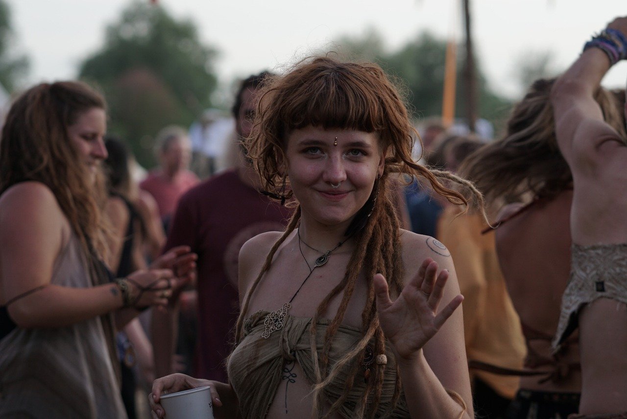 Woman in a music festival